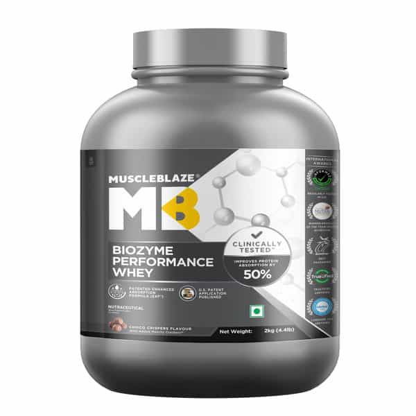 Muscleblaze Biozyme Performance Whey Protein Powder | Choco Crispers (2Kg) | 25G Protein