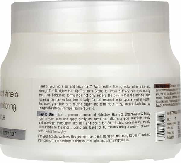 Nutriglow Hair Spa For Dry And Damaged Hair Enriched Aloe Vera Sweet Almond & Tea Tree Oil 500 Gm