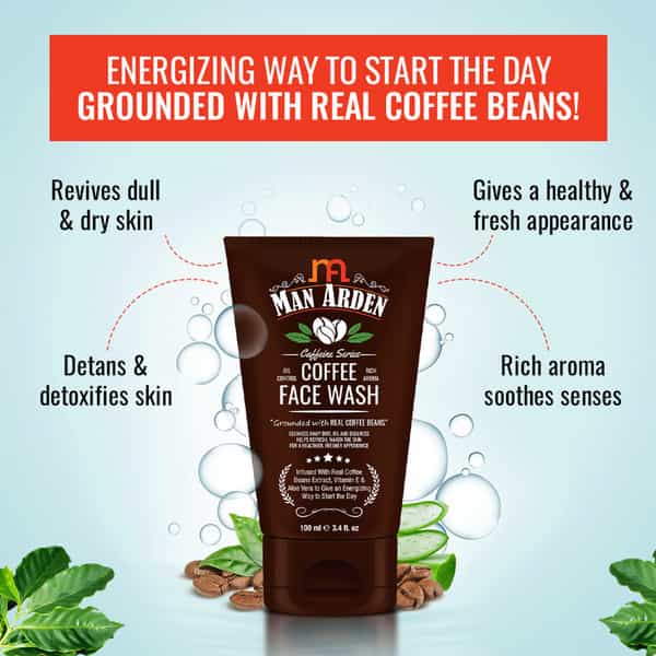 Man Arden Caffeine Series Coffee Face Wash - No Parabens Sulphate Silicones 100 Ml