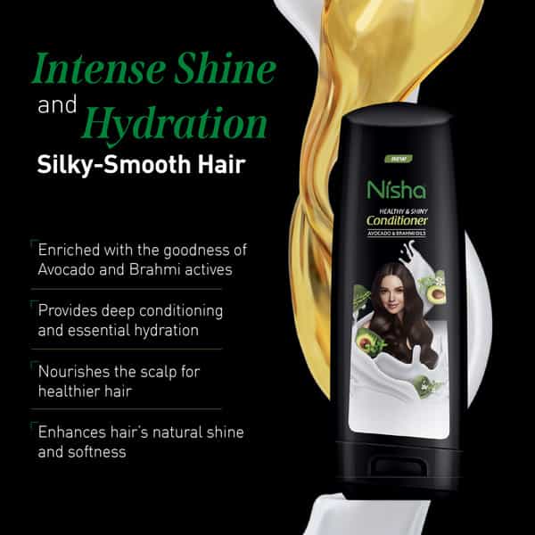 Nisha Healthy & Shiny Conditioner 180Ml | With Avocado & Brahmi Oils | For Healthy Strong Hair