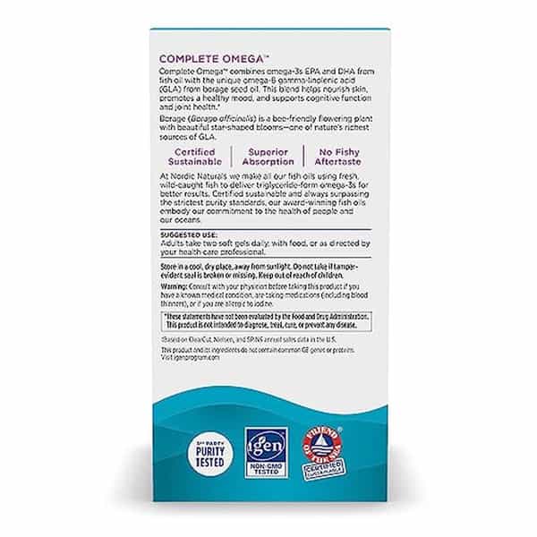Nordic Naturals Complete Omega 3 Fish Oil 565 Mg Omega 3 Fish Oil Epa & Dha Lemon 120 Softgel