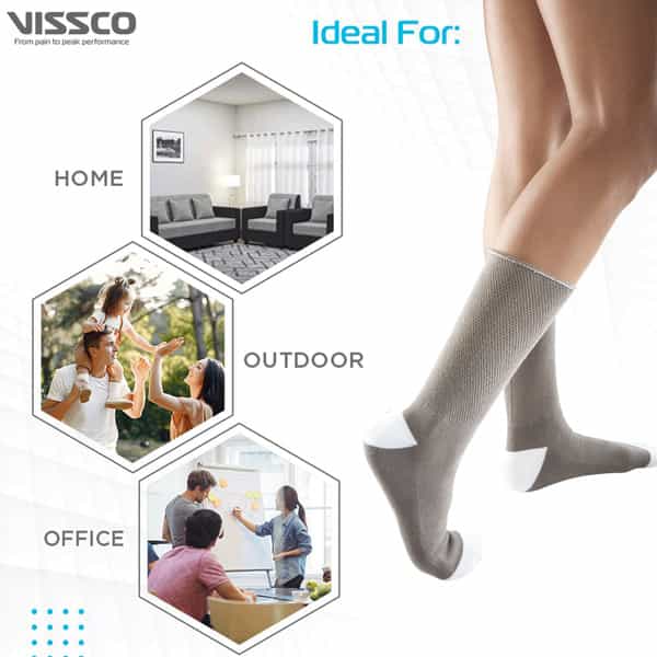 Vissco Diabetic Socks |Comfortable To Minimize Pressure On Legs And Feet (Grey)