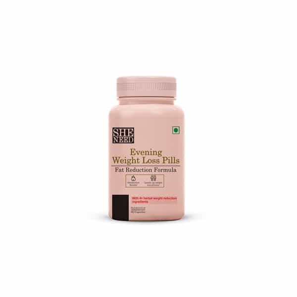 Sheneed Evening Weight Loss Pills With Fat Reduction Formula | Vitamin D & Theanine - 60 Capsules