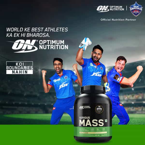 Optimum Nutrition (On) Serious Mass High Protein High Calorie Weight Gainer Powder - 1Kg Vanilla