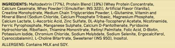 Optimum Nutrition (On) Serious Mass High Protein High Calorie Weight Gainer Powder - 1Kg Vanilla