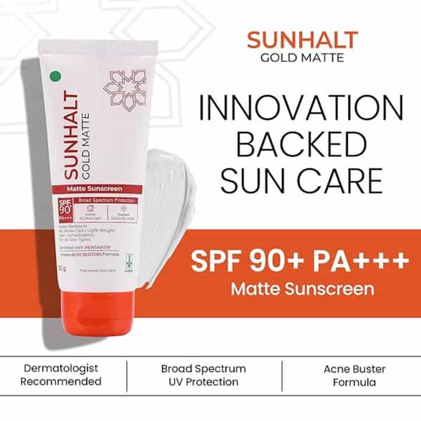 Sunhalt Gold Matte Spf 90 Pa+++ Sunscreen 50 Gm