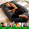 Oyo Baby Pregnancy Pillows For Sleeping J-Shape Full Body Pillow With Velvet Cover (Grey)