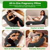 Oyo Baby Pregnancy Pillows For Sleeping J-Shape Full Body Pillow With Velvet Cover (Grey)