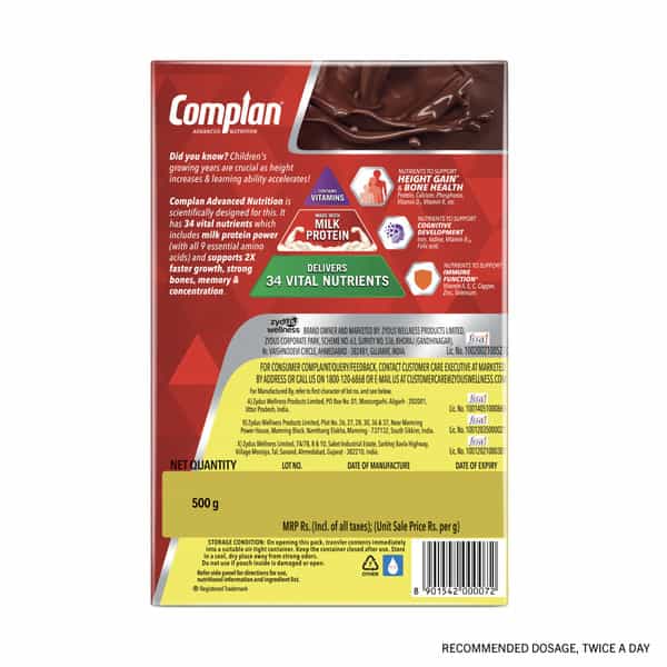 Complan Nutrition Drink New Royale Chocolate Box 500 Gm