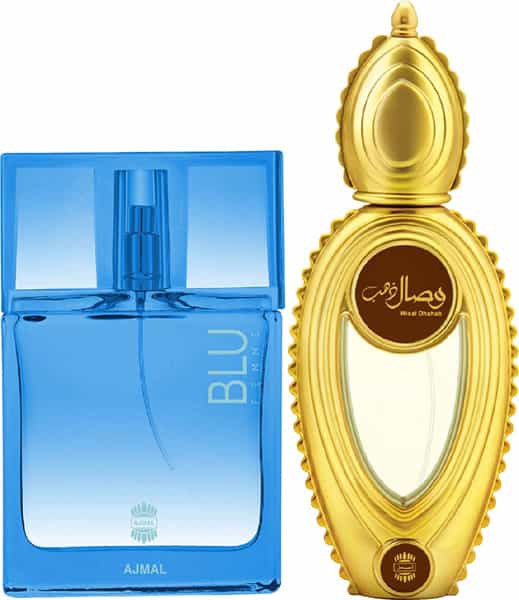 Ajmal Blu Femme Edp 50Ml Perfume For Women And Wisal Dhahab Edp 50Ml Perfume For Men