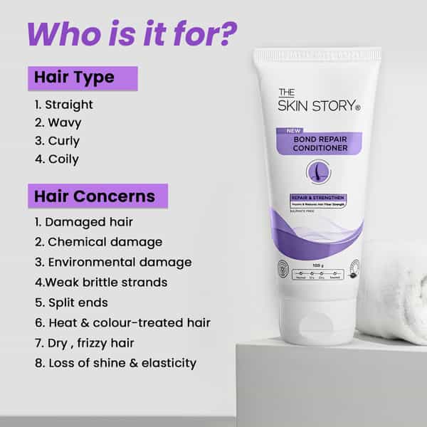 The Skin Story Bond Repair Conditioner Repairs Strenghtens Hair Controls Frizz 100 Gm