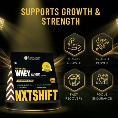 Pure Nutrition Nxtshift Whey Blend Filter Coffee | 26G Protein Multi-Source Formula 1 Kg