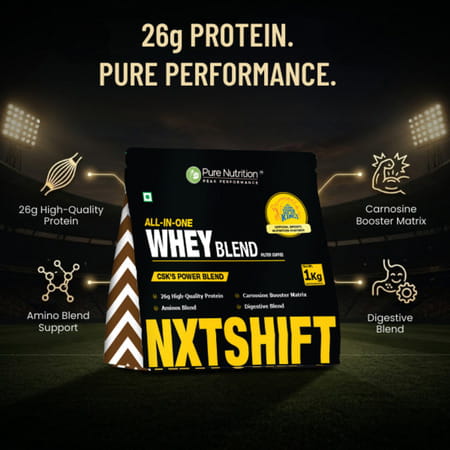 Pure Nutrition Nxtshift Whey Blend Filter Coffee | 26G Protein Multi-Source Formula 1 Kg
