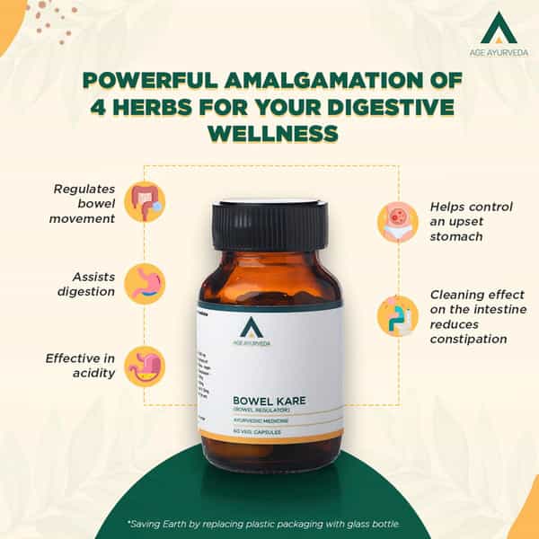Age Ayurveda Bowel Kare Care - 60 Vegetable Capsules (Pack Of 2)