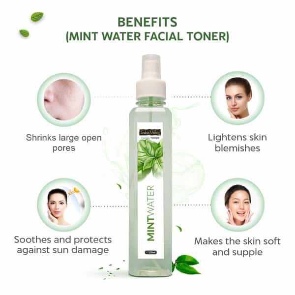 Indus Valley Natural Mint Water Facial Toner - Chemical Free - 250 Ml