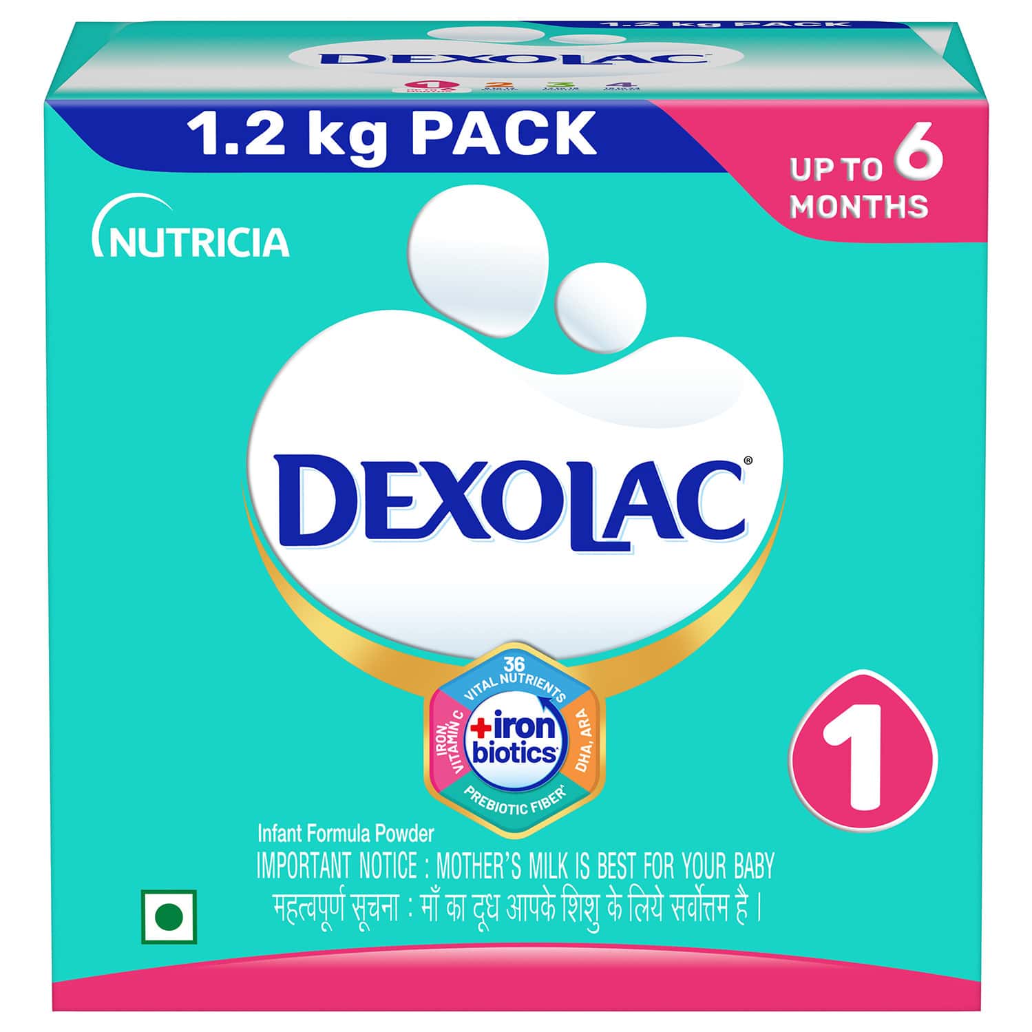 Dexolac 1 | Infant Formula | Upto 6 Months | Powder | Box 1.2 Kg