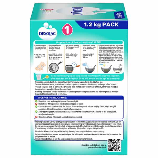 Dexolac 1 | Infant Formula | Upto 6 Months | Powder | Box 1.2 Kg