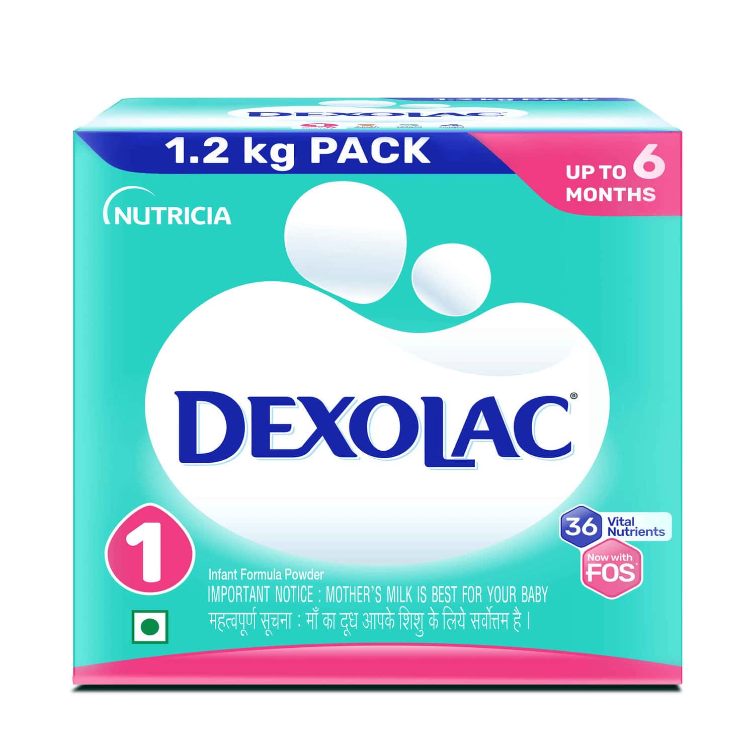 Dexolac Infant Formula Powder Stage 1 (upto 6 Months) | With Fos And 36 Vital Nutrients 1.2 Kg