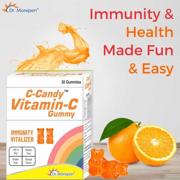 Dr. Morepen C-Candy Vitamin C Gummies With Orange Flavour (30 Gummy)