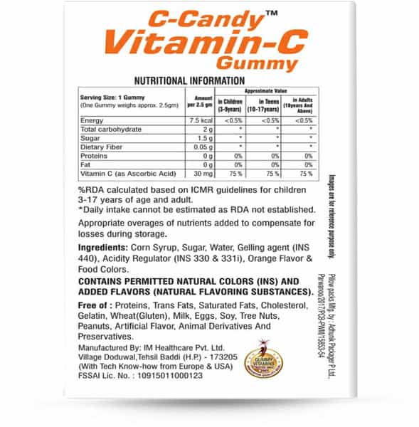 Dr. Morepen C-Candy Vitamin C Gummies With Orange Flavour (30 Gummy)