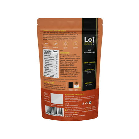 Lo! Low Carb Delights - Almond Keto Sugar Free Cookies (200g)