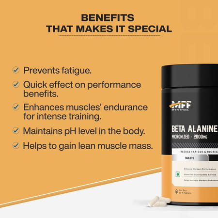 Myfitfuel Beta Alanine (2000 Mg) (60 Tablets)| Amino Acid