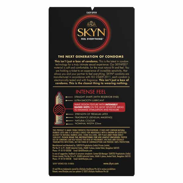 Skyn Intense Feel Premium Condoms Pack Of 20 (10X2 Packs)