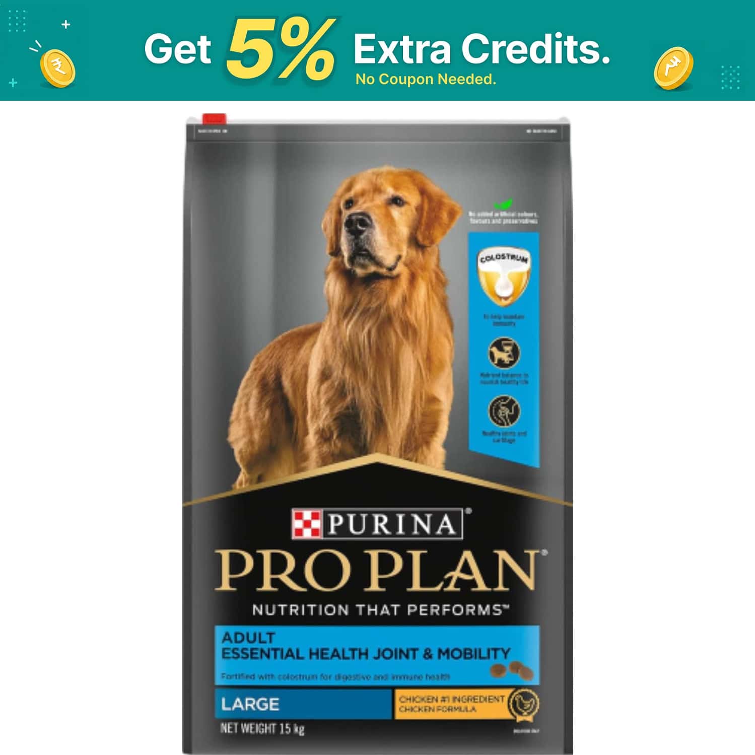 Purina Pro Plan Adult Dog Food For Large Breed Dogs-15kg | Bag