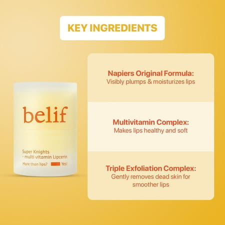 Belif Superknight Multi Vitamin Lipcerin Korean Lip Mask Scrub &Glowybalmwithceramide&Peptide(15ml)
