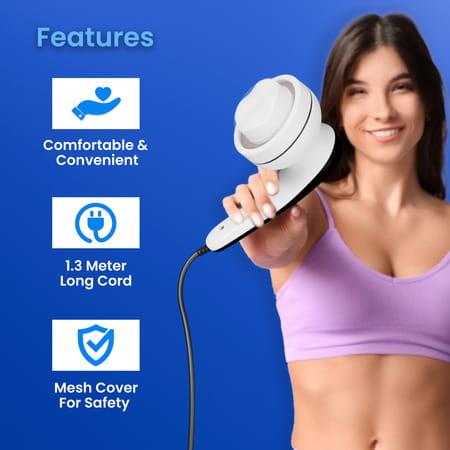 Medtech Manipol Electric Handheld Body Massager 4 Heads Adjustable Speed Massager For Back Foot Leg