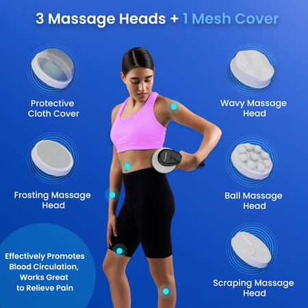 Medtech Manipol Electric Handheld Body Massager 4 Heads Adjustable Speed Massager For Back Foot Leg