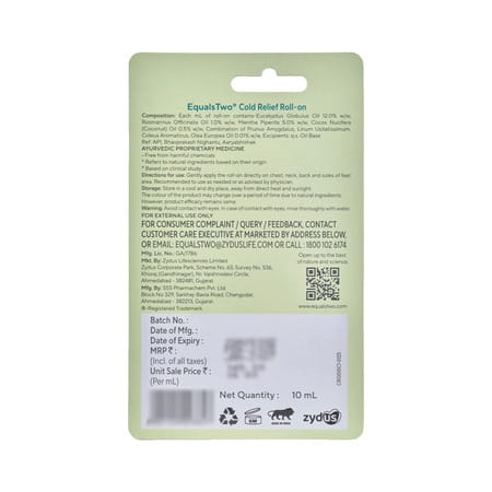Equalstwo Cold Relief Roll On 10ml