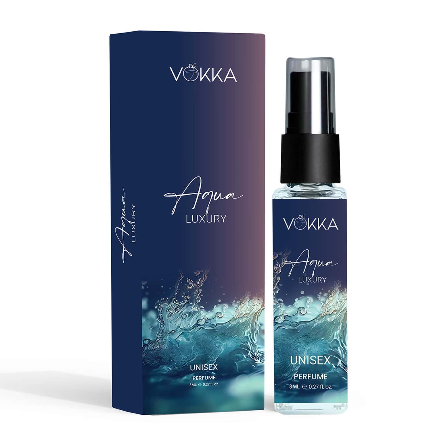 Vokka Pocket Perfume Aqua 8ml Luxury Long Lasting Perfume For Men & Women | Aqua Woody Musky Notes