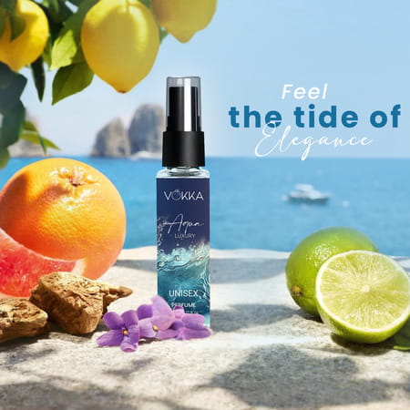 Vokka Pocket Perfume Aqua 8ml Luxury Long Lasting Perfume For Men & Women | Aqua Woody Musky Notes