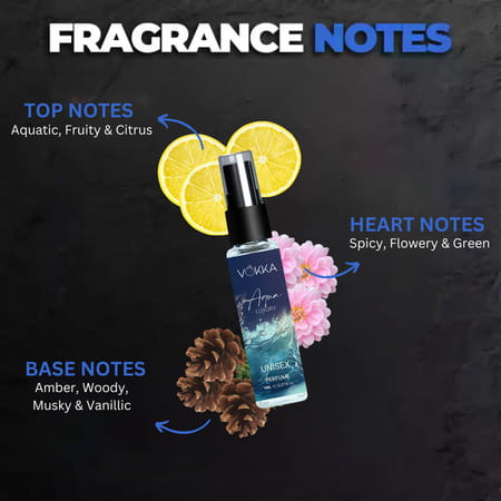 Vokka Pocket Perfume Aqua 8ml Luxury Long Lasting Perfume For Men & Women | Aqua Woody Musky Notes