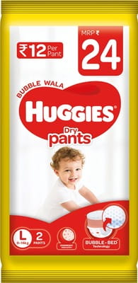 Buy HUGGIES DRY PANTS DIAPERS LARGE SIZE) COUNT Online Get