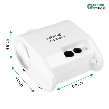 Sahyog Wellness Piston Compressor Nebulizer For Children & Adults With Flow Adjuster (White)