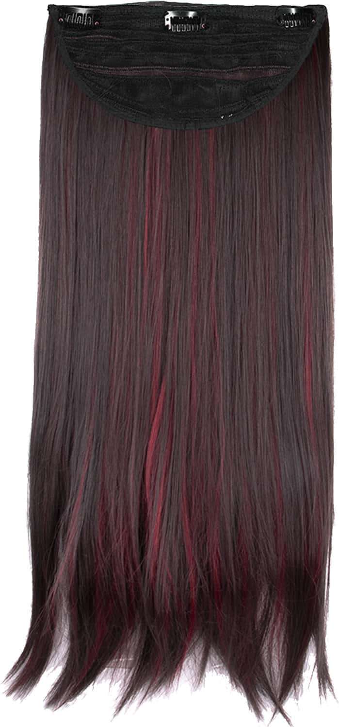 Streak Street Clip-In 24'' Crimped Burgundy Hair Extensions