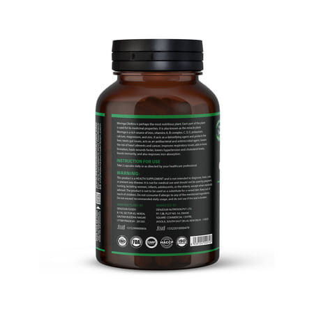 Denzour Nutrition Organic Moringa 1000Mg | Brain Function | Immunity & Digestion | 60 Veg Capsules