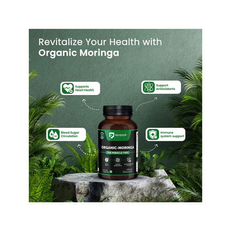 Denzour Nutrition Organic Moringa 1000Mg | Brain Function | Immunity & Digestion | 60 Veg Capsules