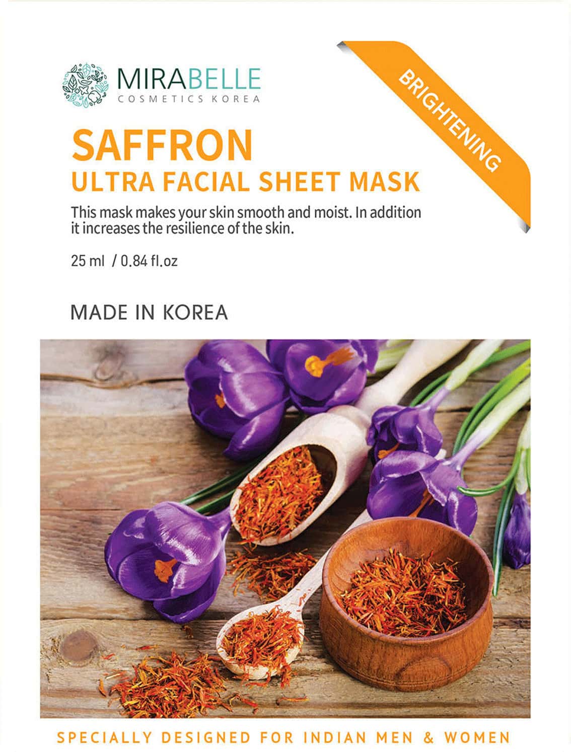 Mirabelle Saffron Ultra Facial Sheet Mask