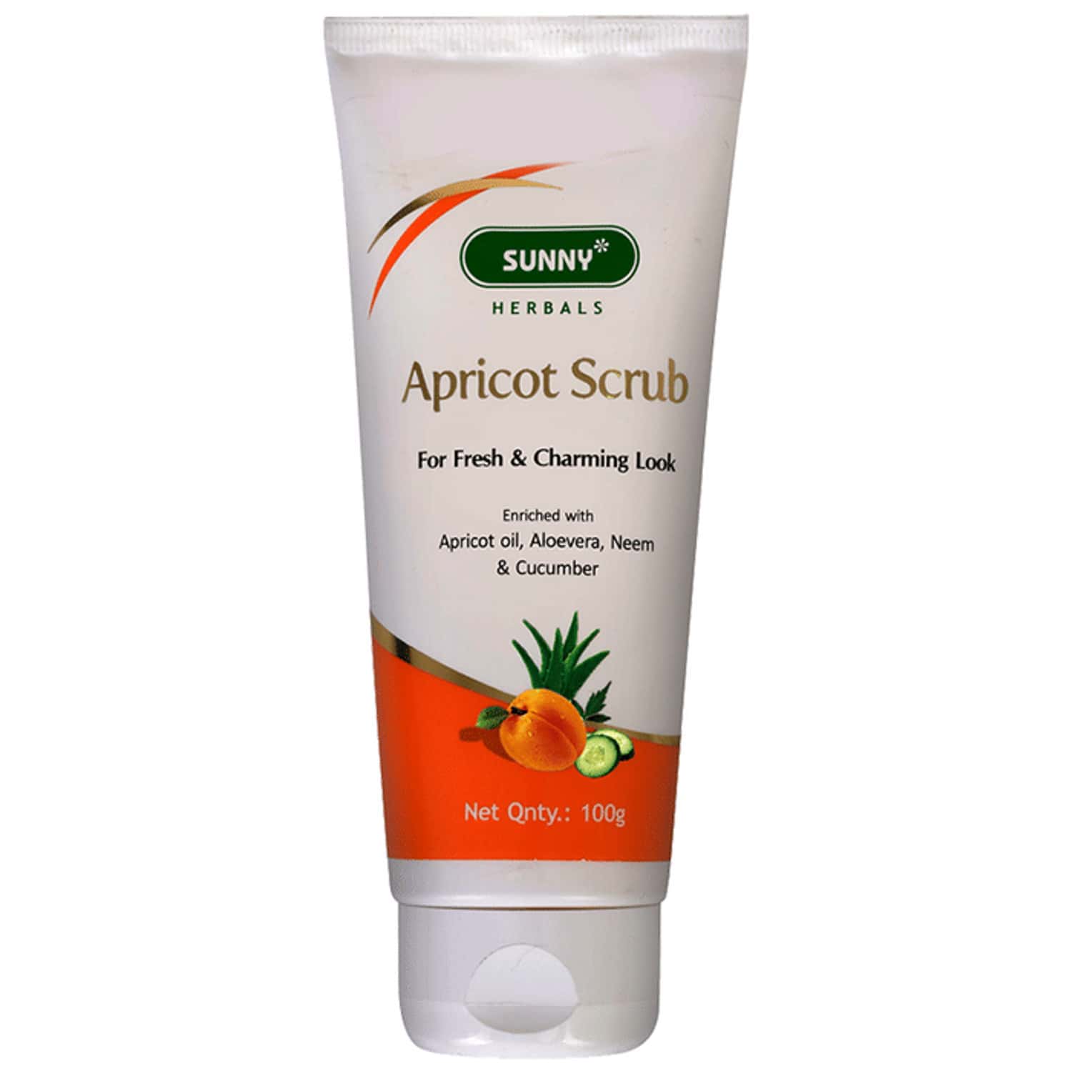 Sunny Herbals Apricot Aloevera With Neem And Cucumber Scrub 100 Gm