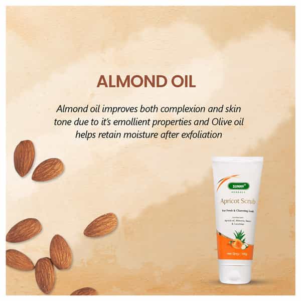 Sunny Herbals Apricot Aloevera With Neem And Cucumber Scrub 100 Gm