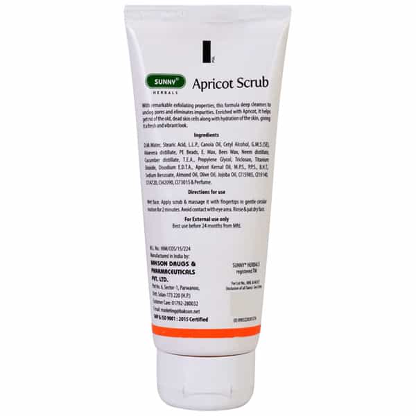 Sunny Herbals Apricot Aloevera With Neem And Cucumber Scrub 100 Gm