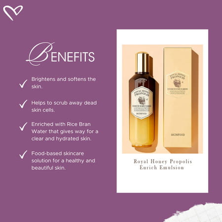Skinfood Royal Honey Propolis Enrich Emulsion - Intense Hydrating Face Emulsion - 160Ml