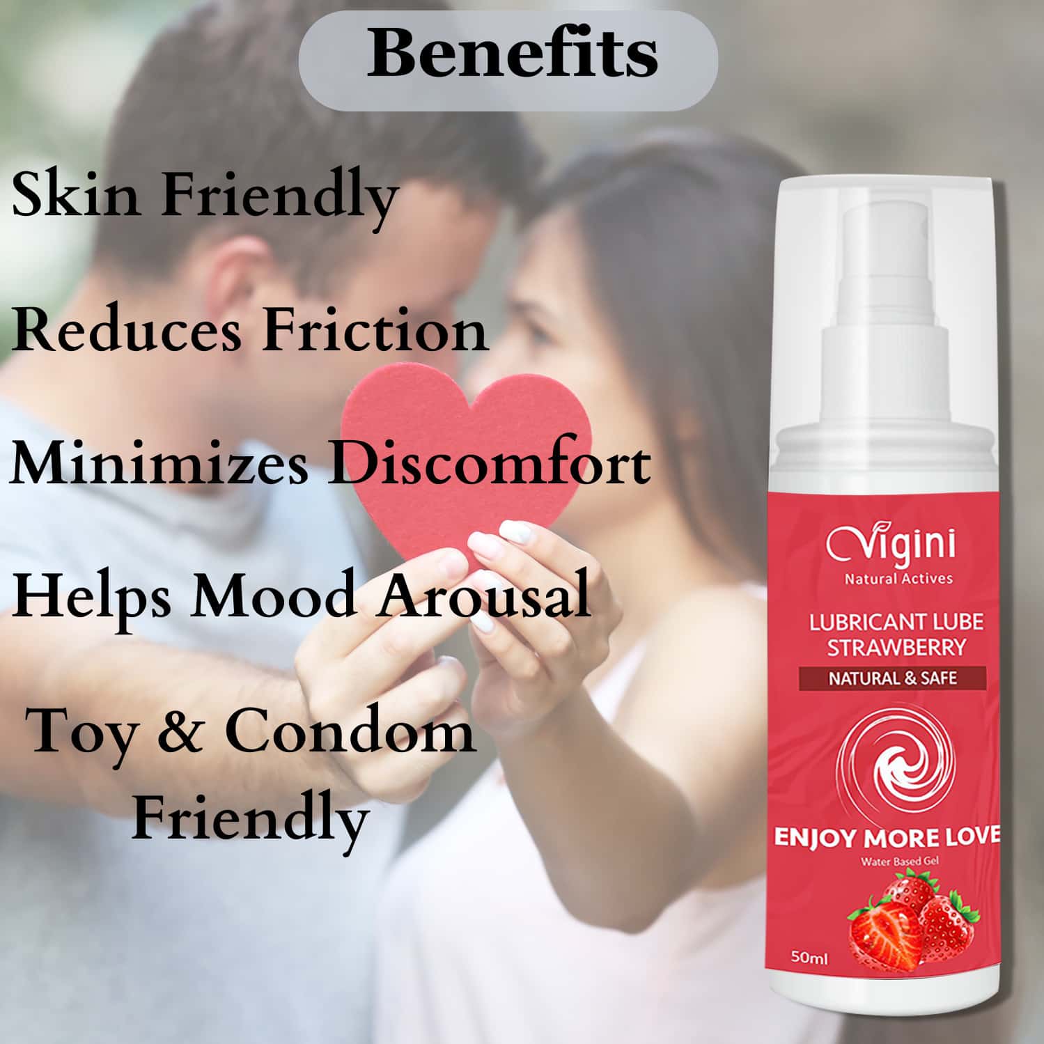 Buy VIGINI INTIMATE STRAWBERRY LUBRICANT PERSONAL LUBE WATER BASED GEL