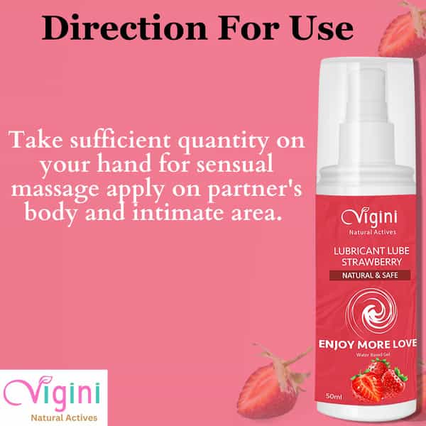 Vigini Intimate Strawberry Lubricant Personal Lube Non-Sticky Water Based Gel For Long Lasting Time
