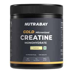 Nutrabay Gold Micronised Creatine Monohydrate Powder | Nabl Lab Tested | 3g/serving - 120g (lemon)