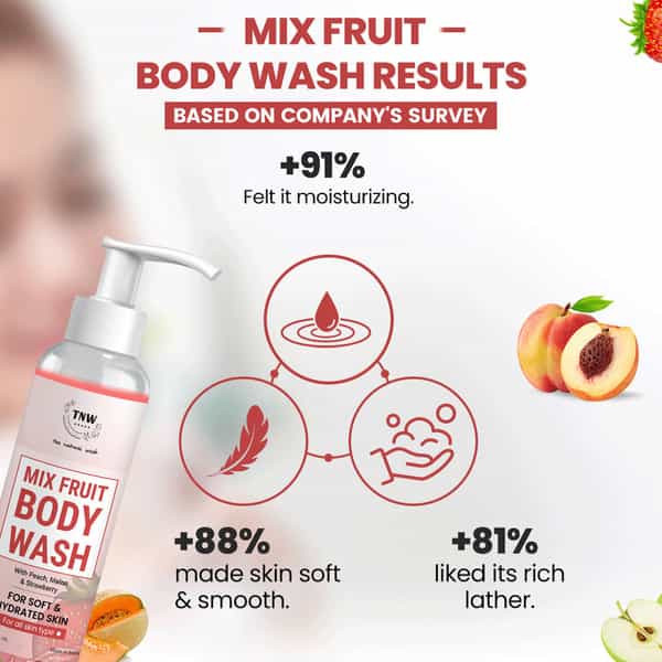 Tnw The Natural Wash Mix Fruit Body Wash For Gentle Cleansing - 200 Ml
