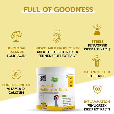 Sheneed Prenatal & Postnatal Multivitamin Womens Drink - 300gm (Combo Pack)